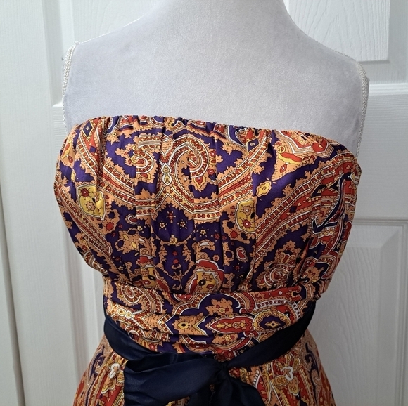 NWT The Limited Strapless Paisley Print Maxi Dress   Size 4 - Picture 3 of 11